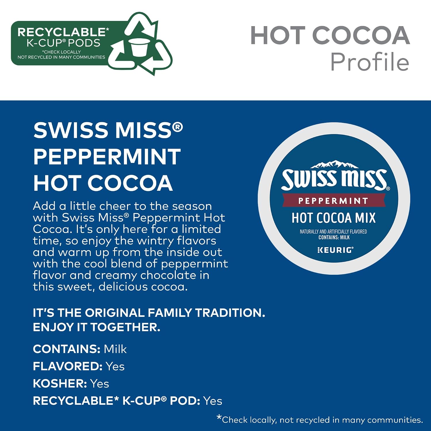 Swiss Miss Milk Chocolate Hot Cocoa Keurig Single-Serve K Cup Pods, 28 Count