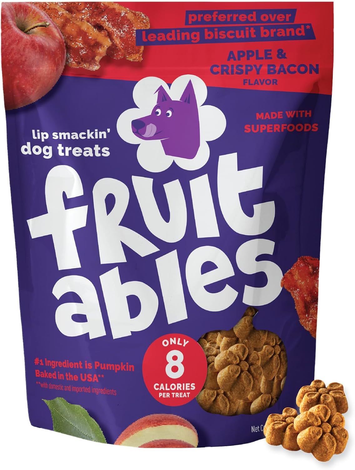 Fruitables Baked Dog Treats, Low Calorie Treats, Pumpkin & Banana, 7oz | Healthy Dog Treats, Training Treats, Crunchy Dog Biscuits, Limited Ingredient Recipe, Healthy Puppy Snacks, Made in USA