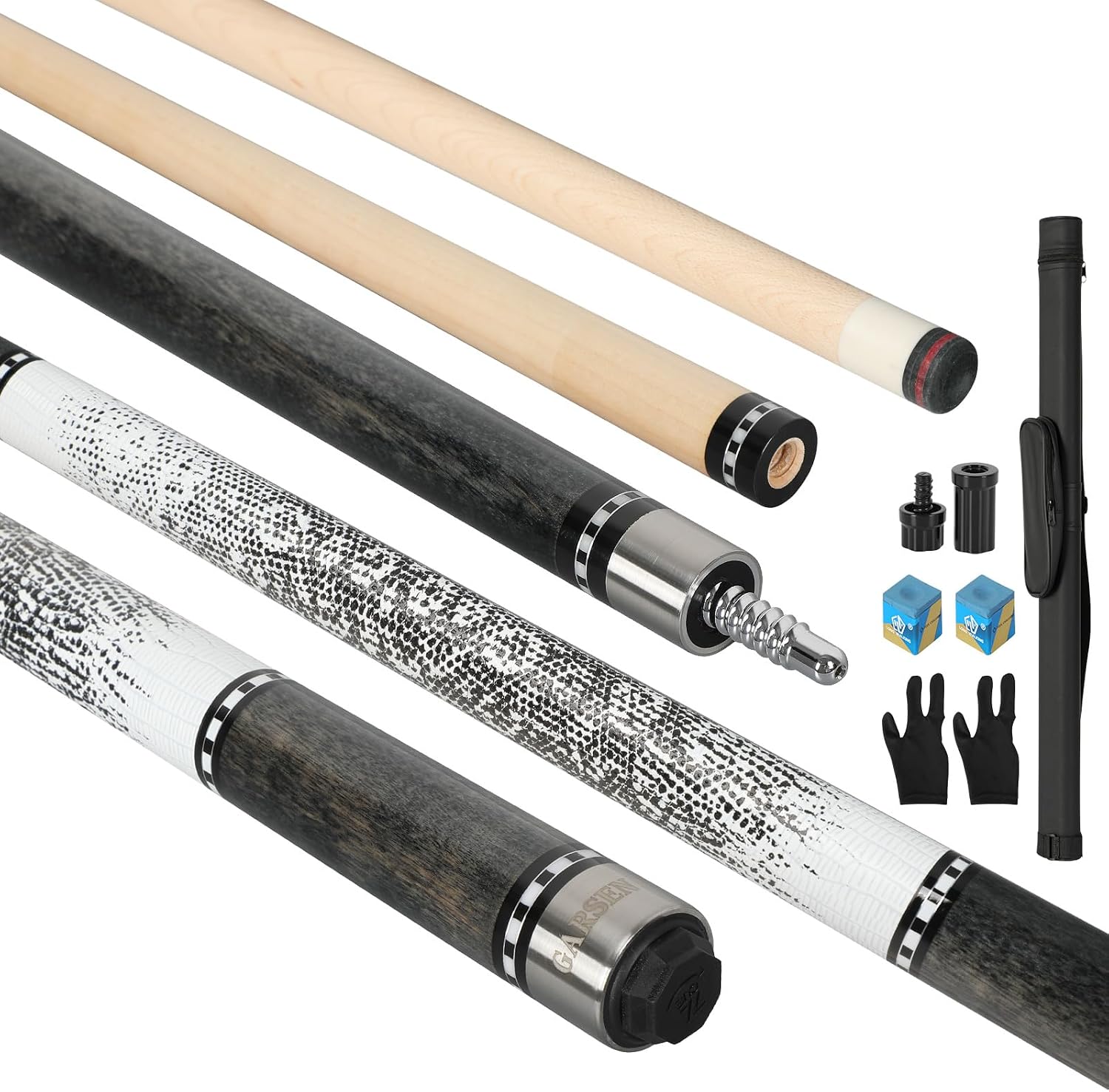 GARSEN Billiard Canada 6A Maple Pool Cue Stick 58 inch House Bar Pool Stick | Free replacement within 2 years,Piano Baking Paint Process,18 oz 19 oz 20 oz 21 oz Available，Several Colors,13mm Cue Tip