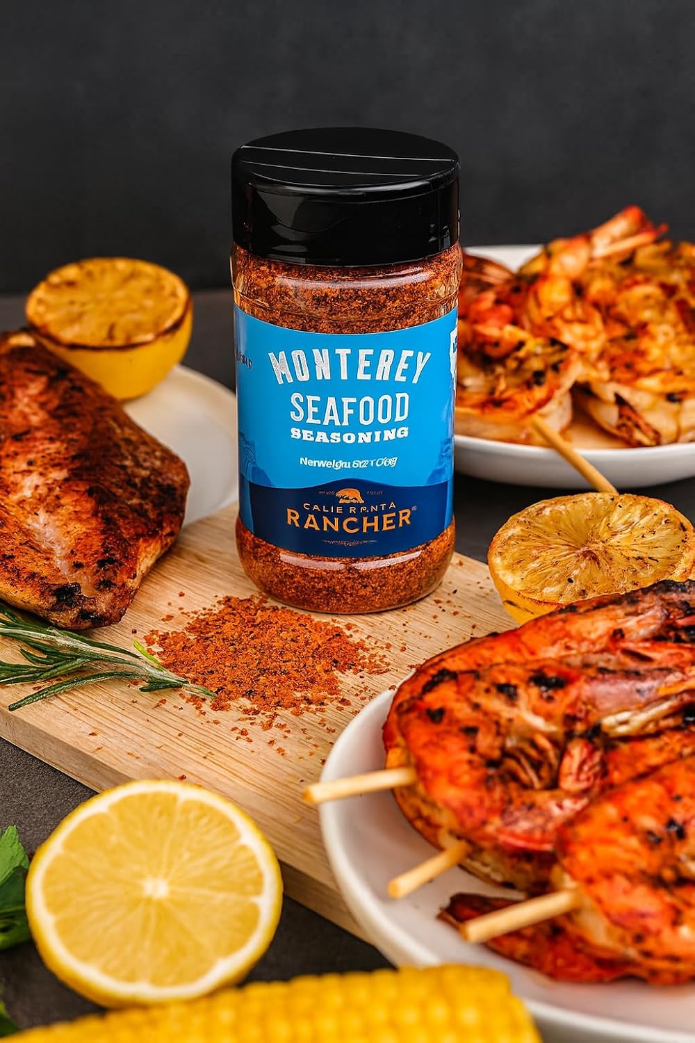 California Rancher Seafood Seasoning, 6oz | Lemon Dill Pepper Salt Blend, Coarse Texture, Gluten-Free, MSG-Free | For Salmon, Shrimp, Fish