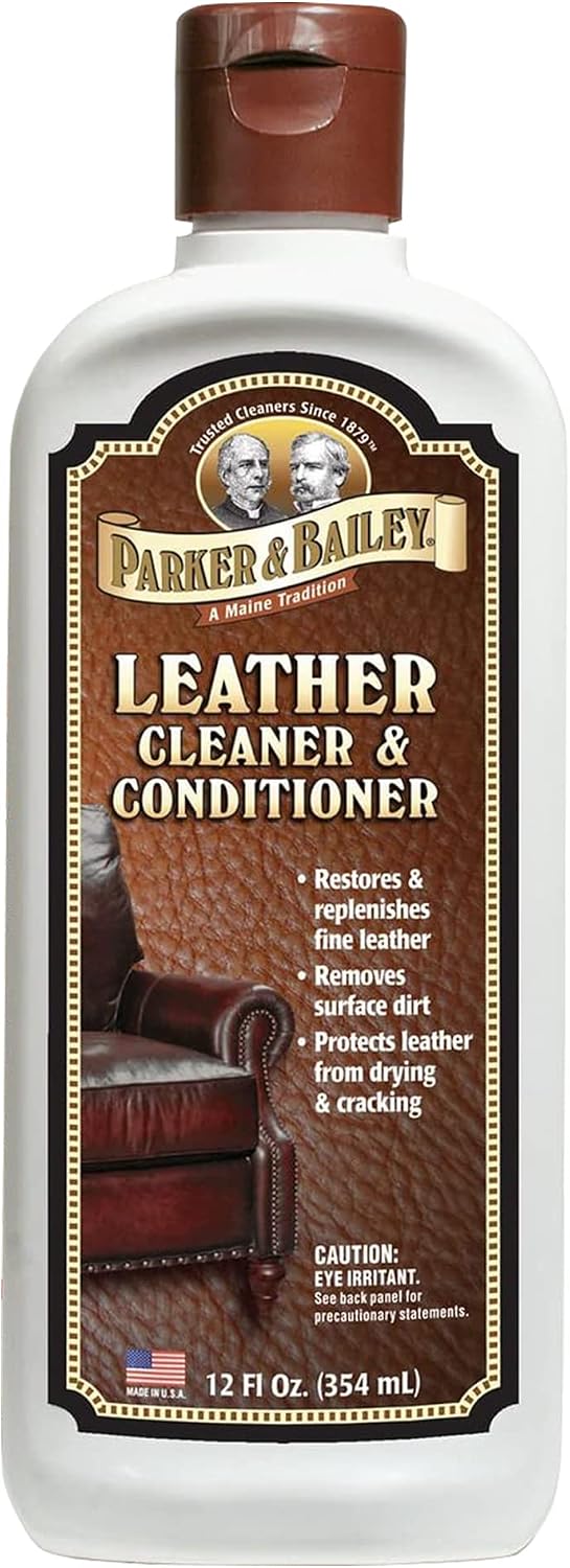 Parker & Bailey Leather Cleaner & Conditioner – Restores & Conditions, Cleaner For Upholstery or Car Interior, Car Seat Cleaner, Faux, Furniture