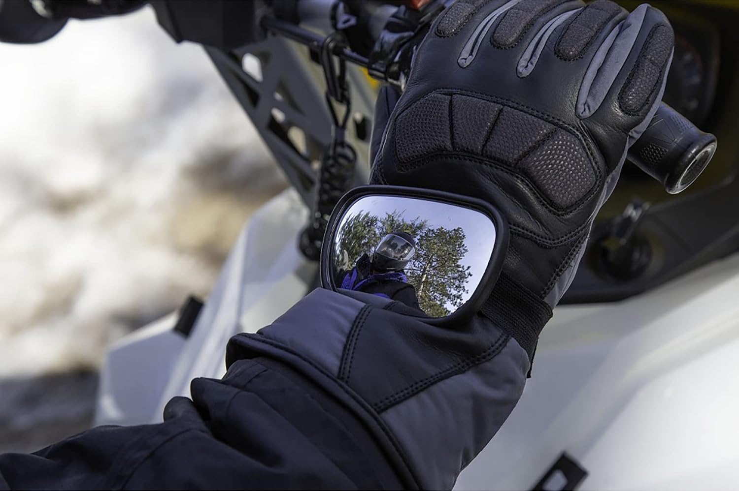 Raider R25 3.5" x 2.25" Powersports Velcro Hand Mirror for Motorcycle/Snowmobile/ATV/UTV/PWC (Single)