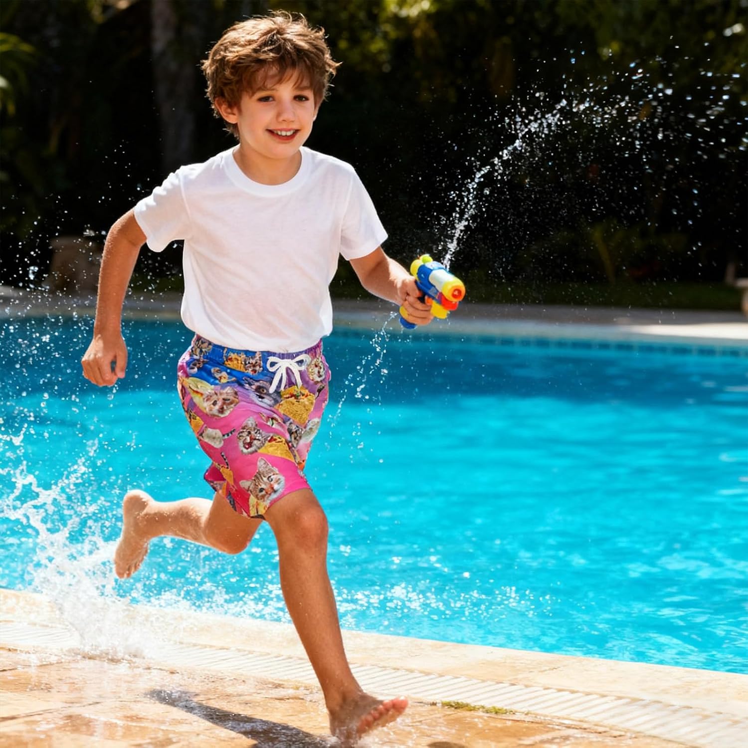 BFUSTYLE Boys Swim Trunks Mesh Lining Kids Bathing Suit 5-14 Years Shorts