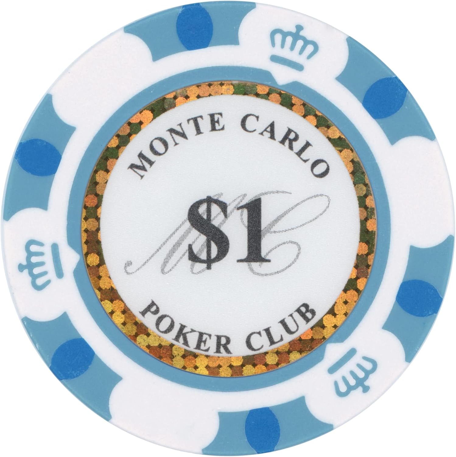 Brybelly Monte Carlo Premium Poker Chips (50-Pack) Heavyweight 14-Gram Clay Composite