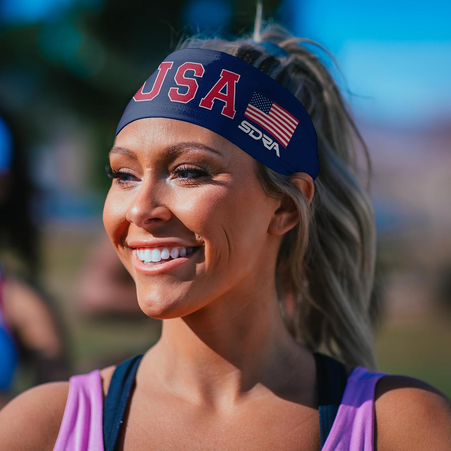 Suddora Country Flag Headbands, Wide National Flag Headbands for Sports Events, Non-Slip Fabric Sweatbands for Soccer, Tennis, Workout, Costume