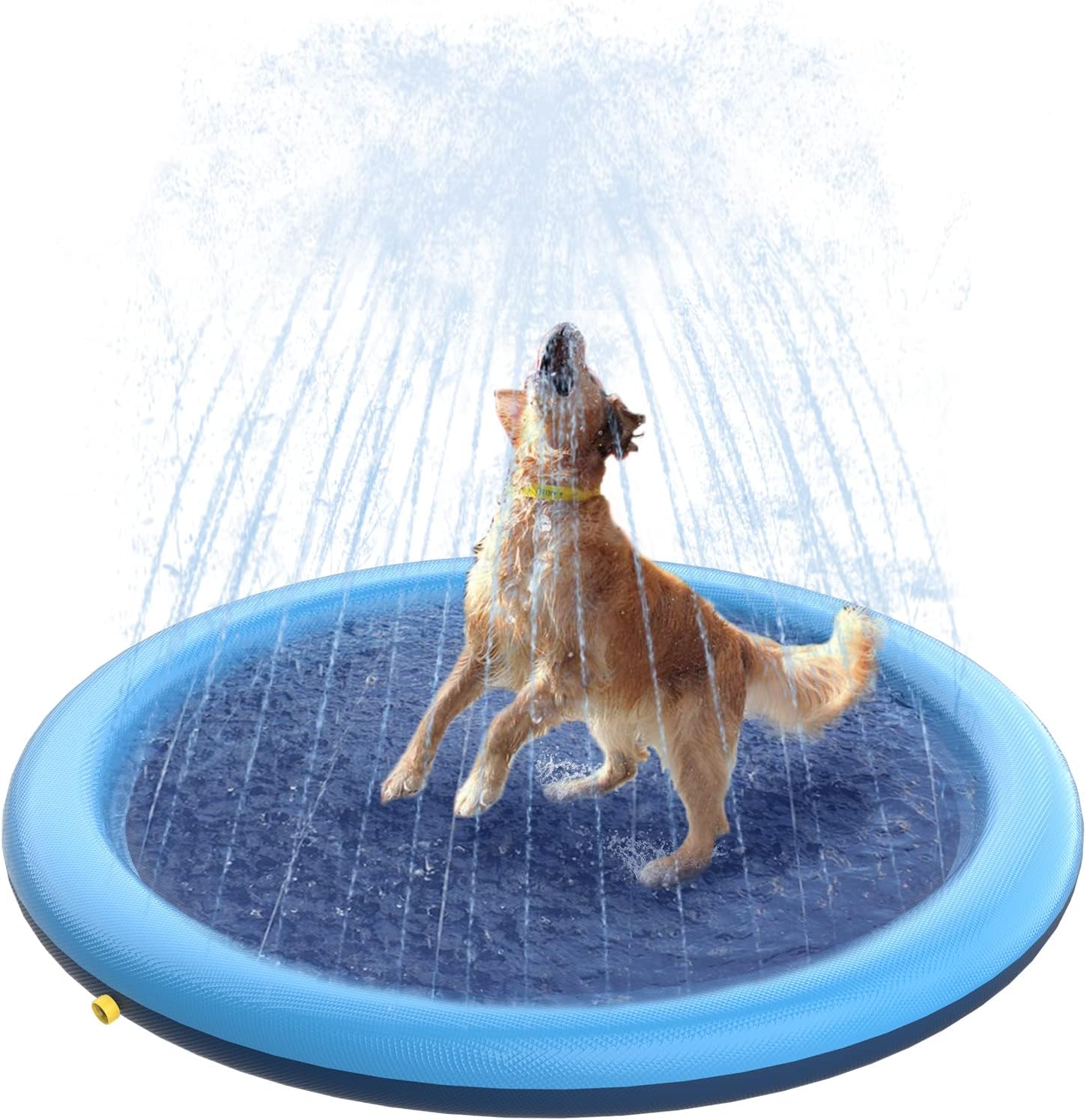 Peteast Dog Pool, Anti-Slip Splash Pad for Dogs, 67 in, Blue