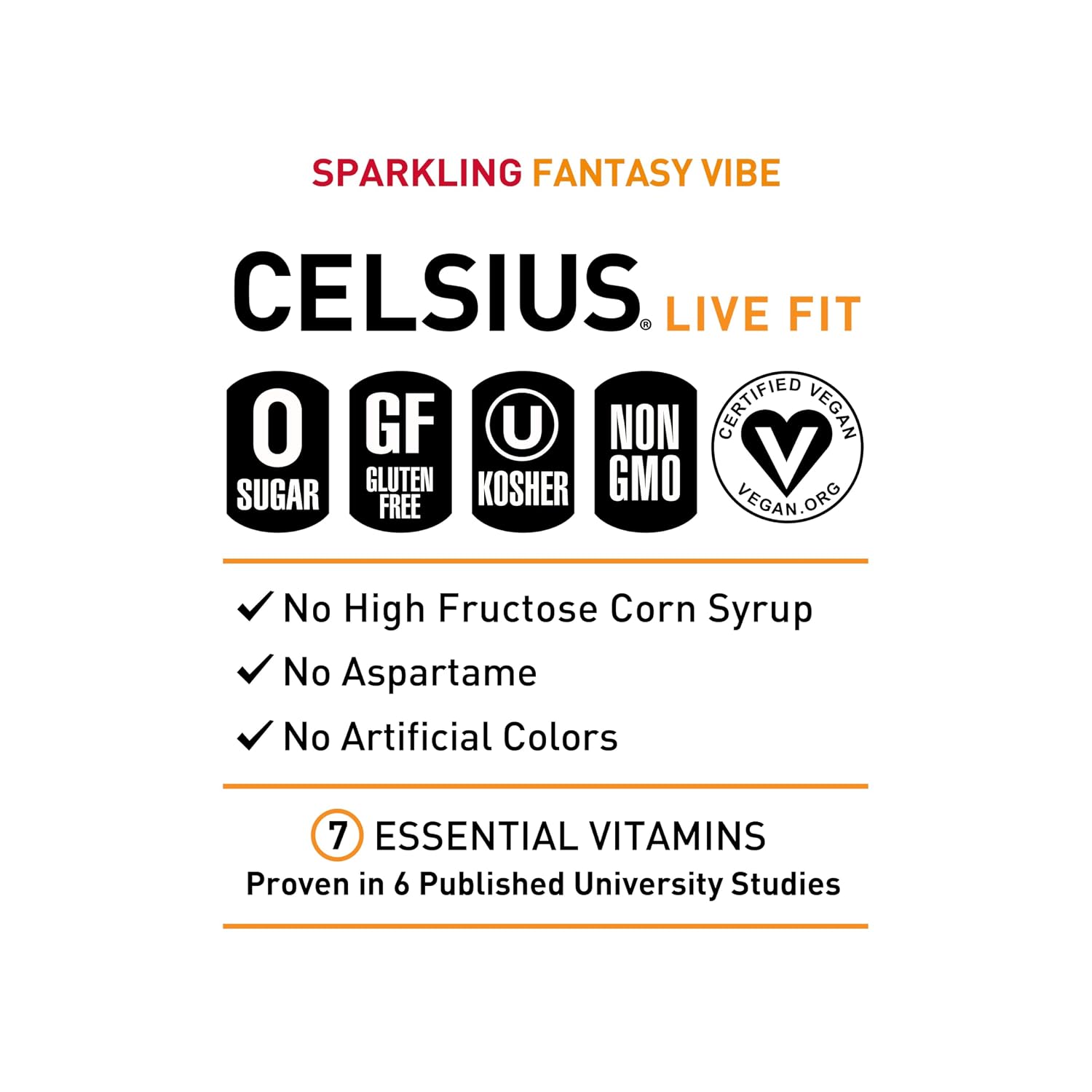 CELSIUS PEACH VIBE Sparkling White Peach, Sugar Free Energy Drink, 12 Fl Oz (Pack of 12)