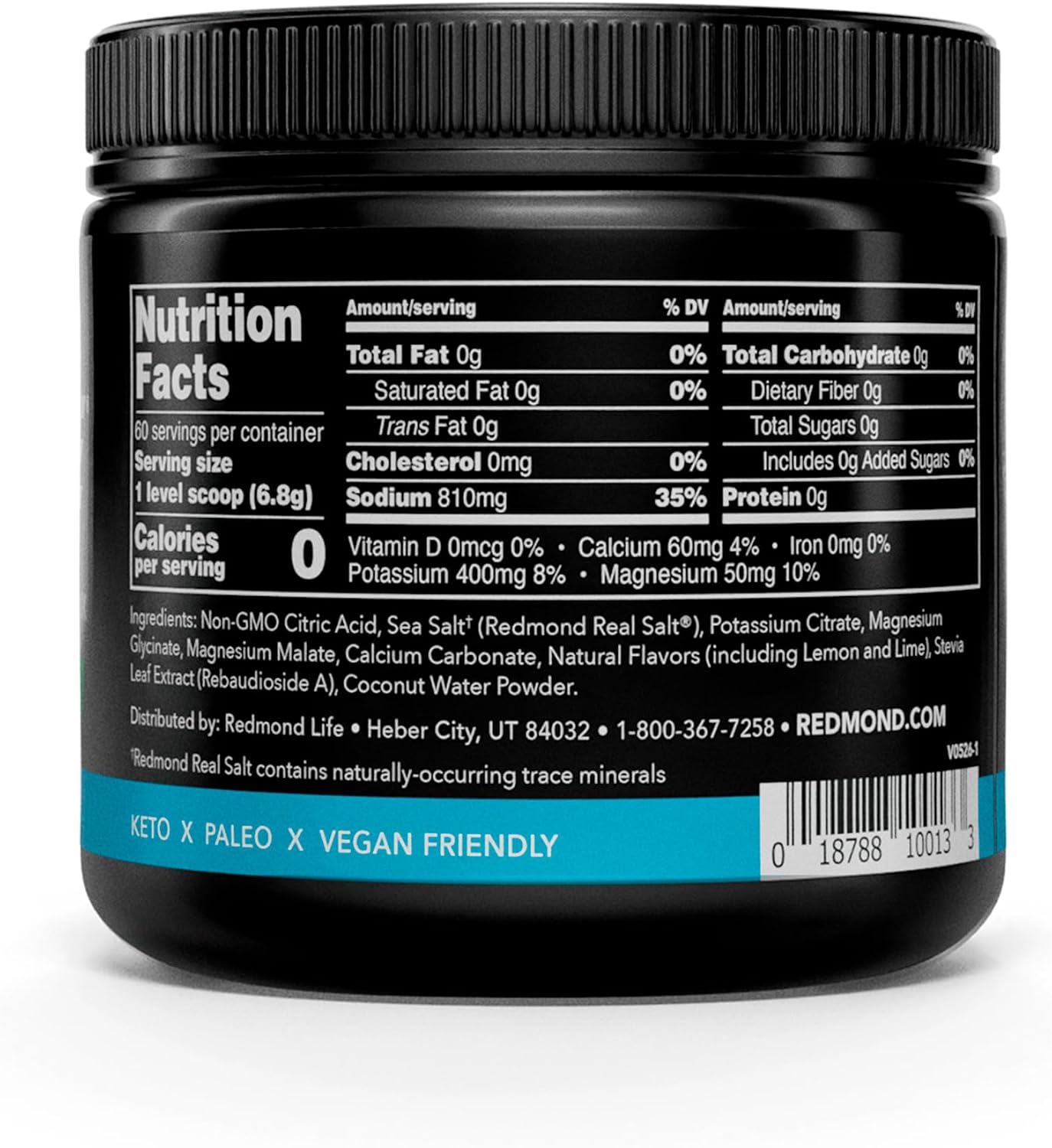 REDMOND Re-Lyte Sugar Free Electrolyte Powder Drink Mix (Mixed Berry)