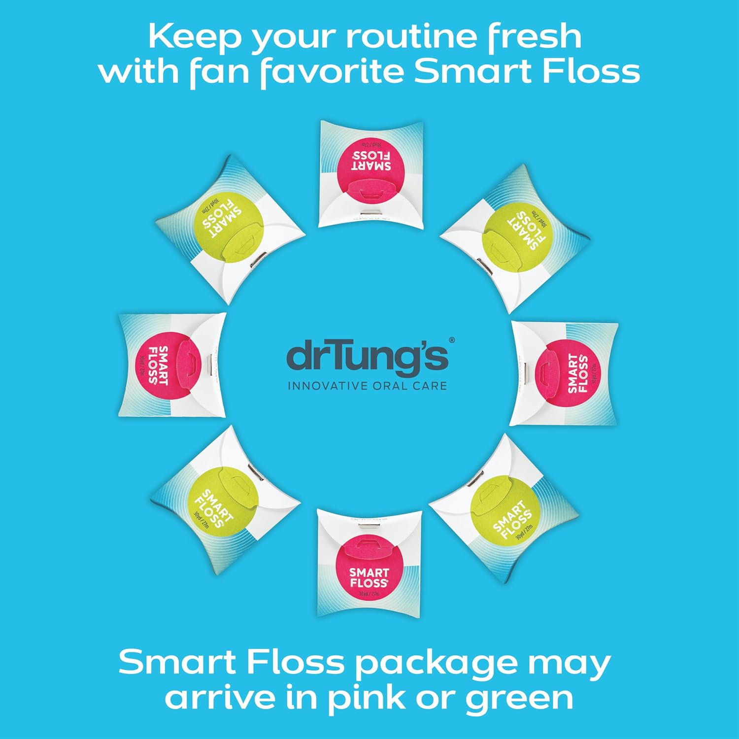 DrTung's Smart Floss - Natural Dental Floss, Cardamom Flavor - Pack of 3 | PTFE & PFAS Free, Gentle on Gums, Expands & Stretches, BPA Free