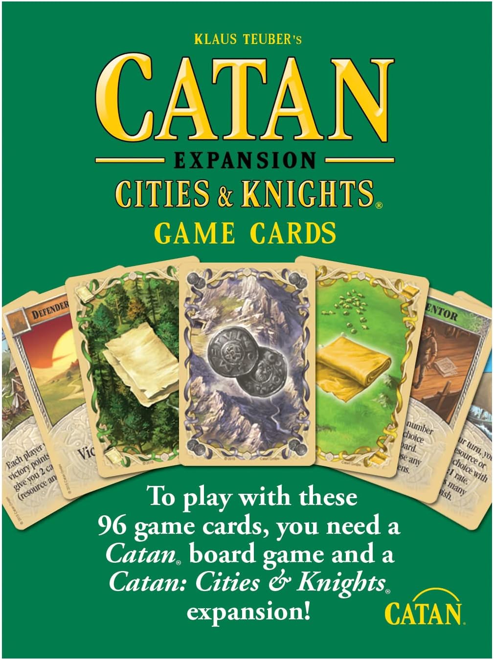 CATAN Cities & Knights Replacement Game Cards - Complete Set of 95 Game Cards for The Cities & Knights Board Game Expansion (Sold Separately), Board Game Accessories Made Studio