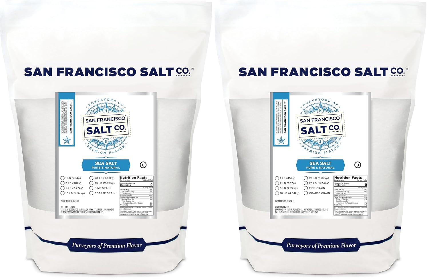 Pacific Sea Salt - 5 lbs. Bulk Medium Coarse Grain by San Francisco Salt Company