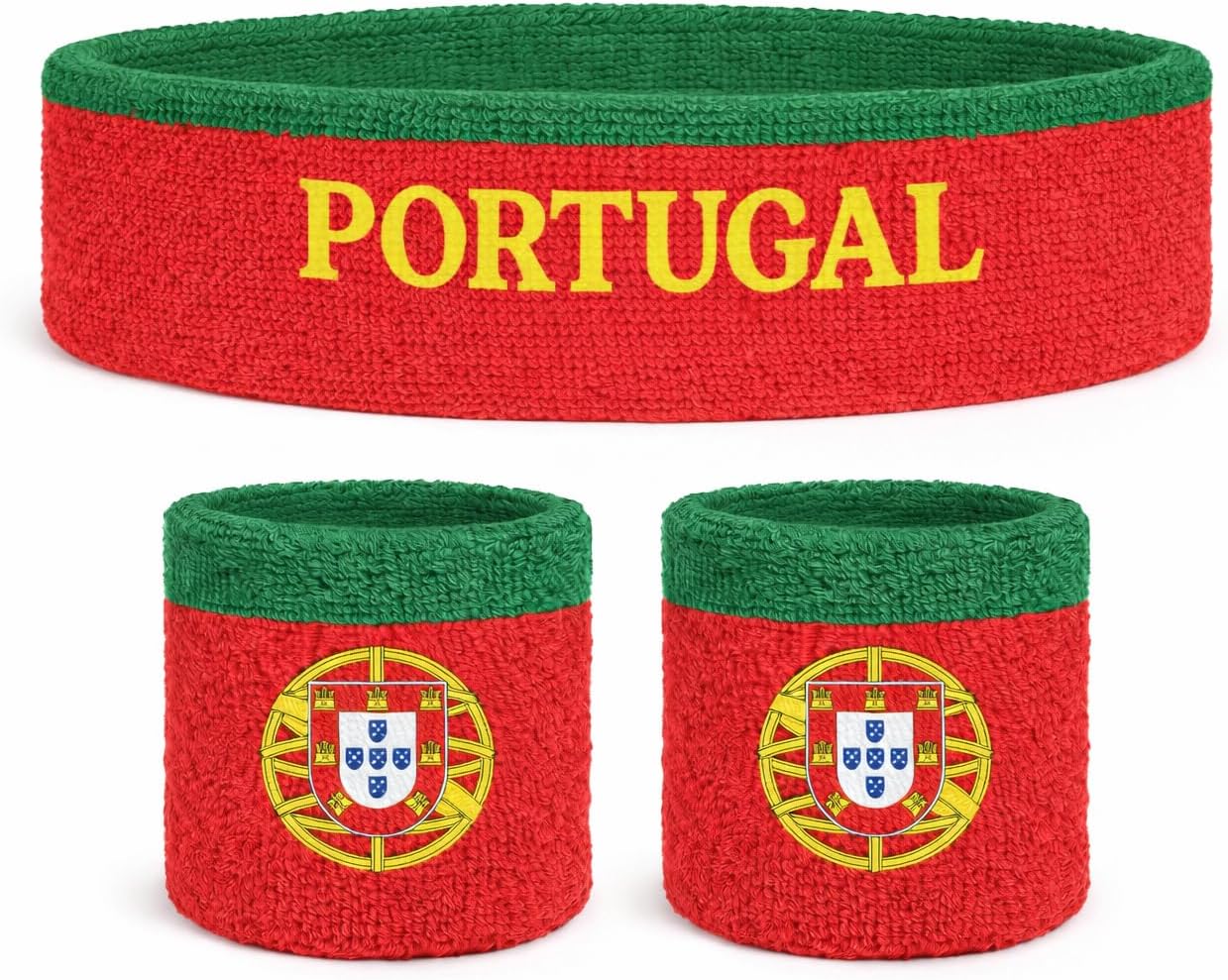 Suddora Country Headband & Wristbands Set (Includes 2 Wrist & 1 Head Sweatband), Highly Moisture Wicking