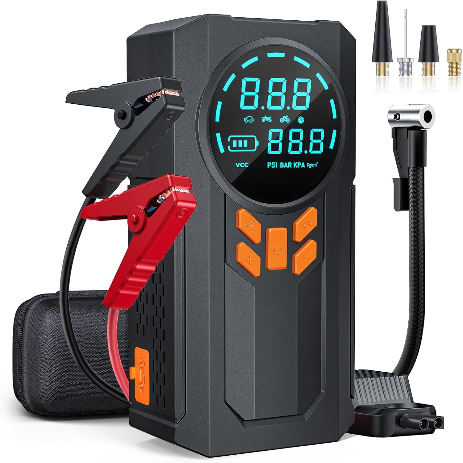 Jump Starter with Air Compressor, 5000A 160PSI Battery Jumper Starter Portable (9.0 Gas/8.0L Diesel)