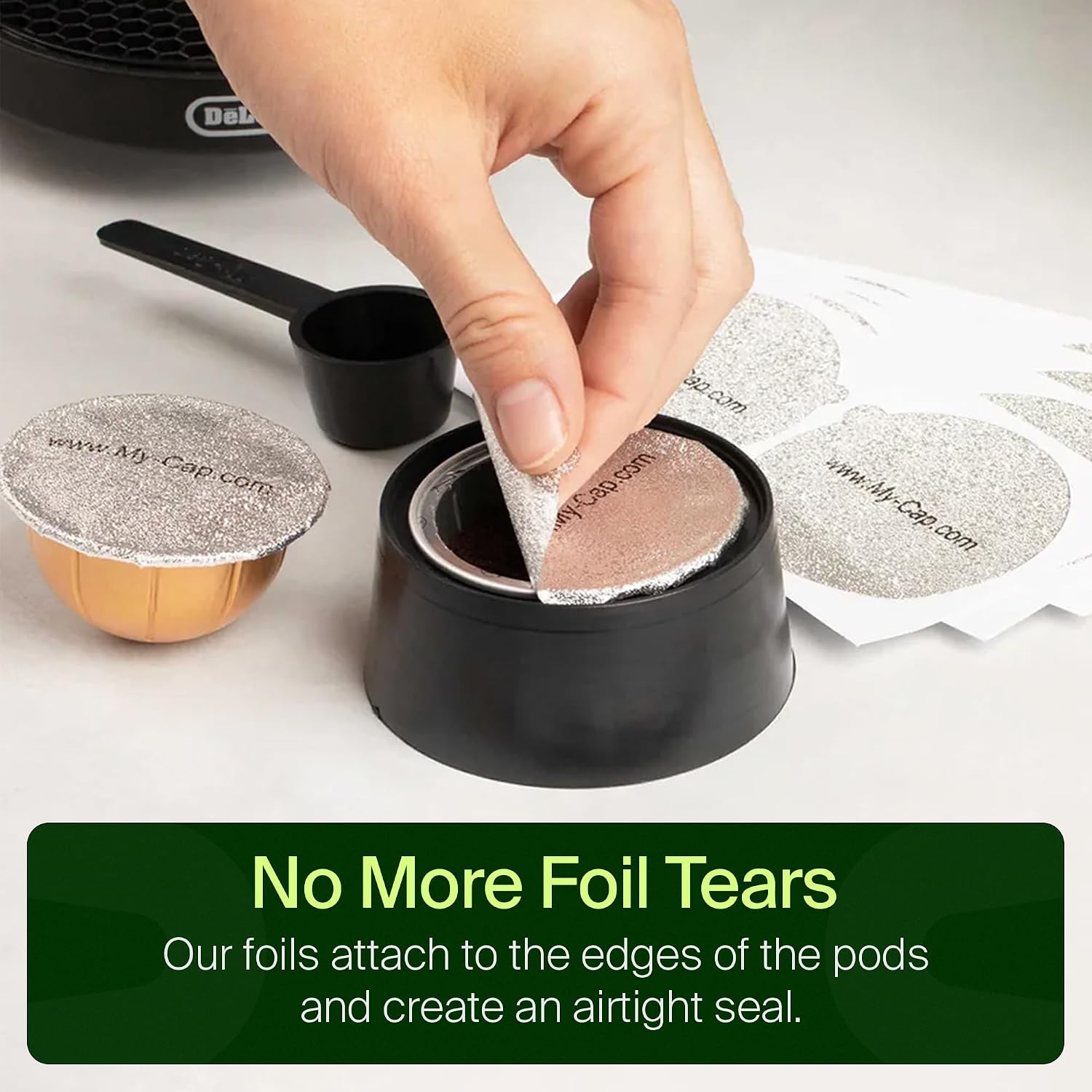 Foil Seals for Nespresso Vertuo Pods - Reusable Aluminum Lids to Extend Life of Nespresso VertuoLine Capsules (Pack of 100)