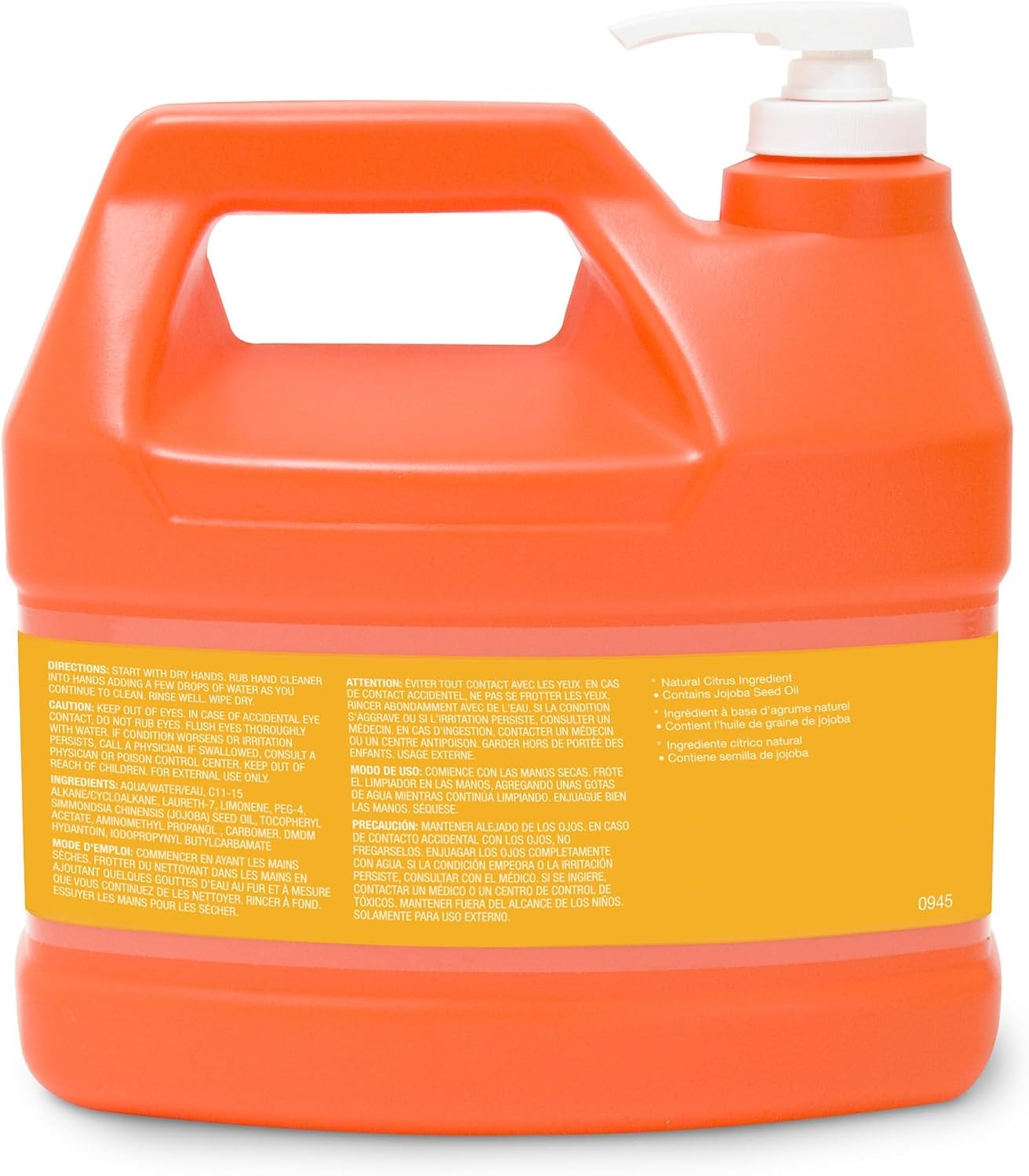 Gojo Natural Orange Smooth Hand Cleaner - Citrus Scent - 1 gal - Pump Bottle Dispenser - Soil Remover, Dirt Remover
