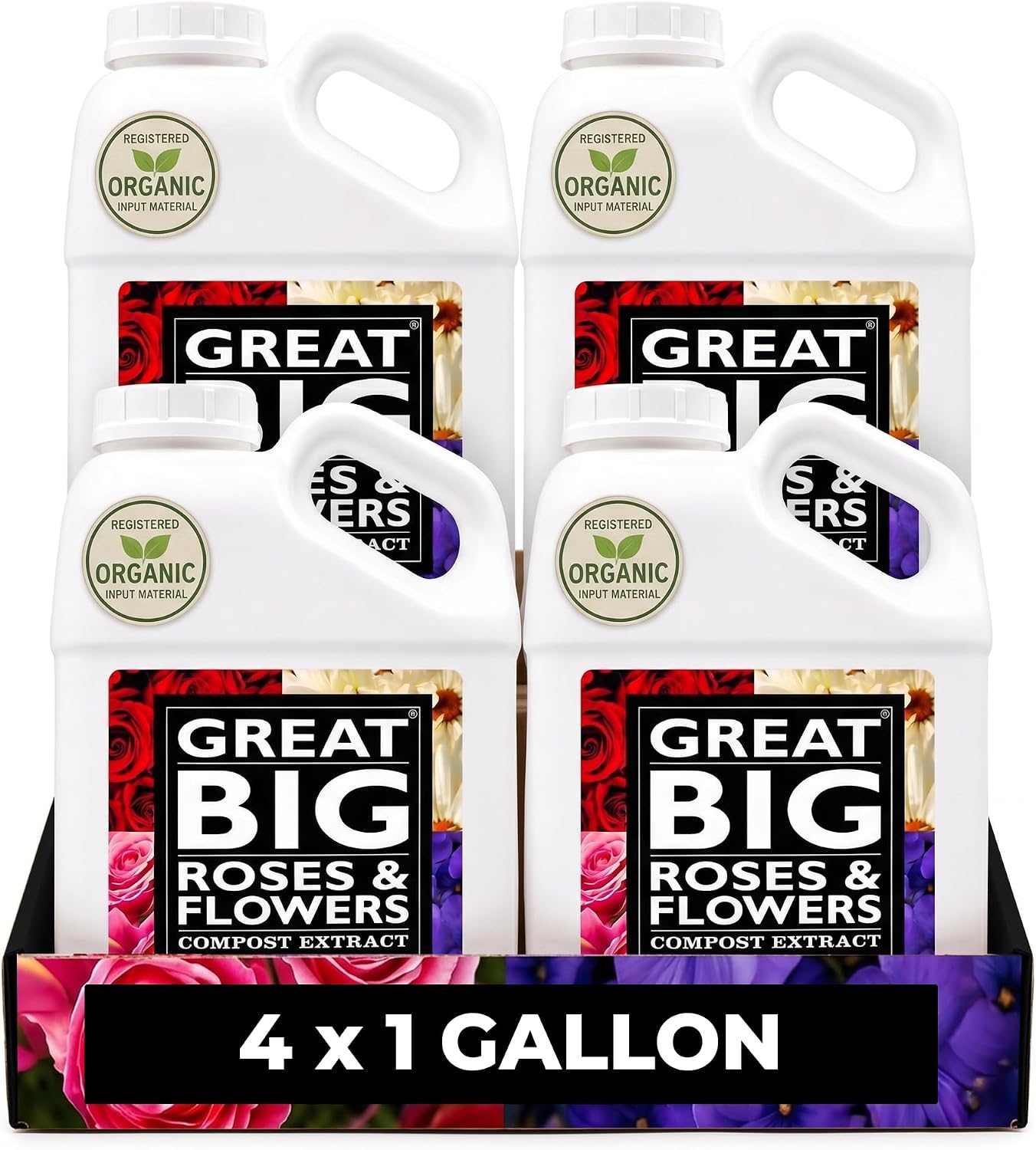 Great Big Roses Fertilizer Booster for Rose & Flower Gardens, 32 Ounce | Organic; For Roses, Flowers, Hydrangeas & Flowering Shrubs; Mix 4 oz per gal water; More Blossoms & Better Root Uptake