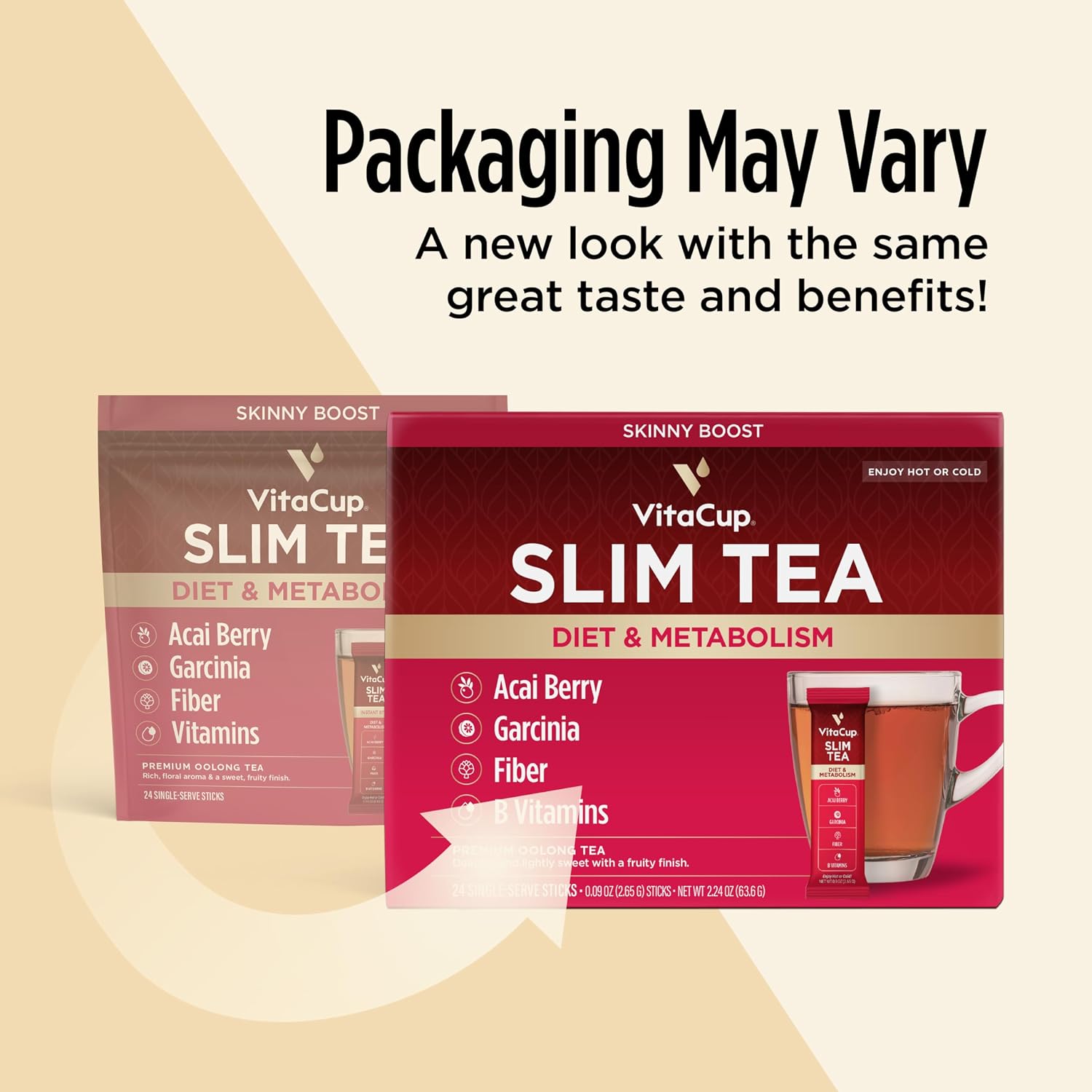 VitaCup Green Tea Instant Packets with Matcha, 16ct | B Vitamins, D3