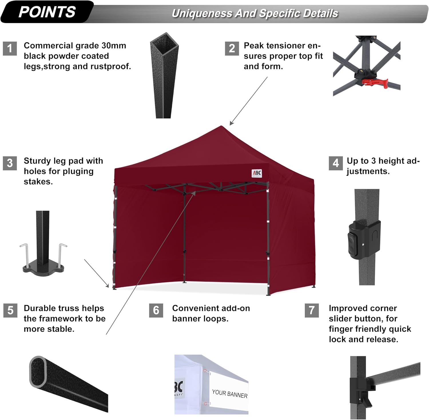 ABCCANOPY Heavy Duty Easy Pop up Canopy Tent with Sidewalls 10x20, Turquoise