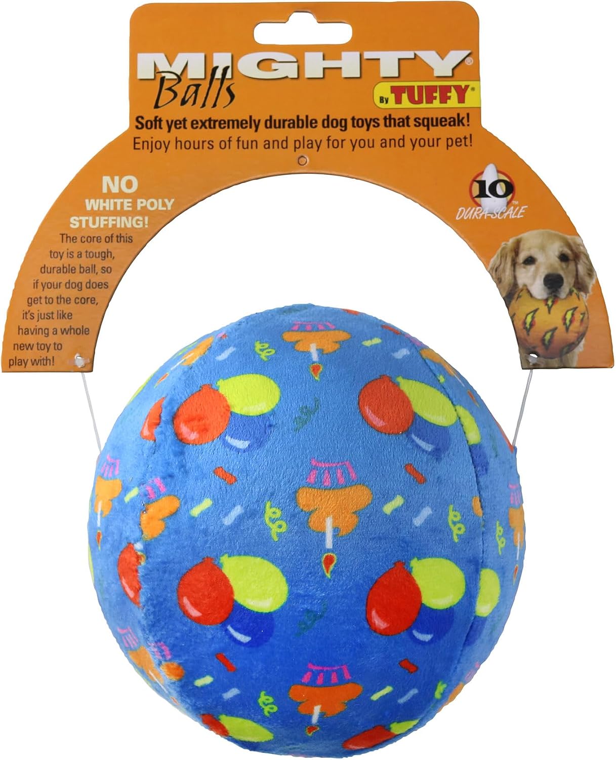 MIGHTY Tuffy 2 Pack Medium Ball Dog Toy: Ultra Durable Plush Toy with Multiple Layers & Reinforced Seams, Washable and Floats, Vinyl Ball & Fleece