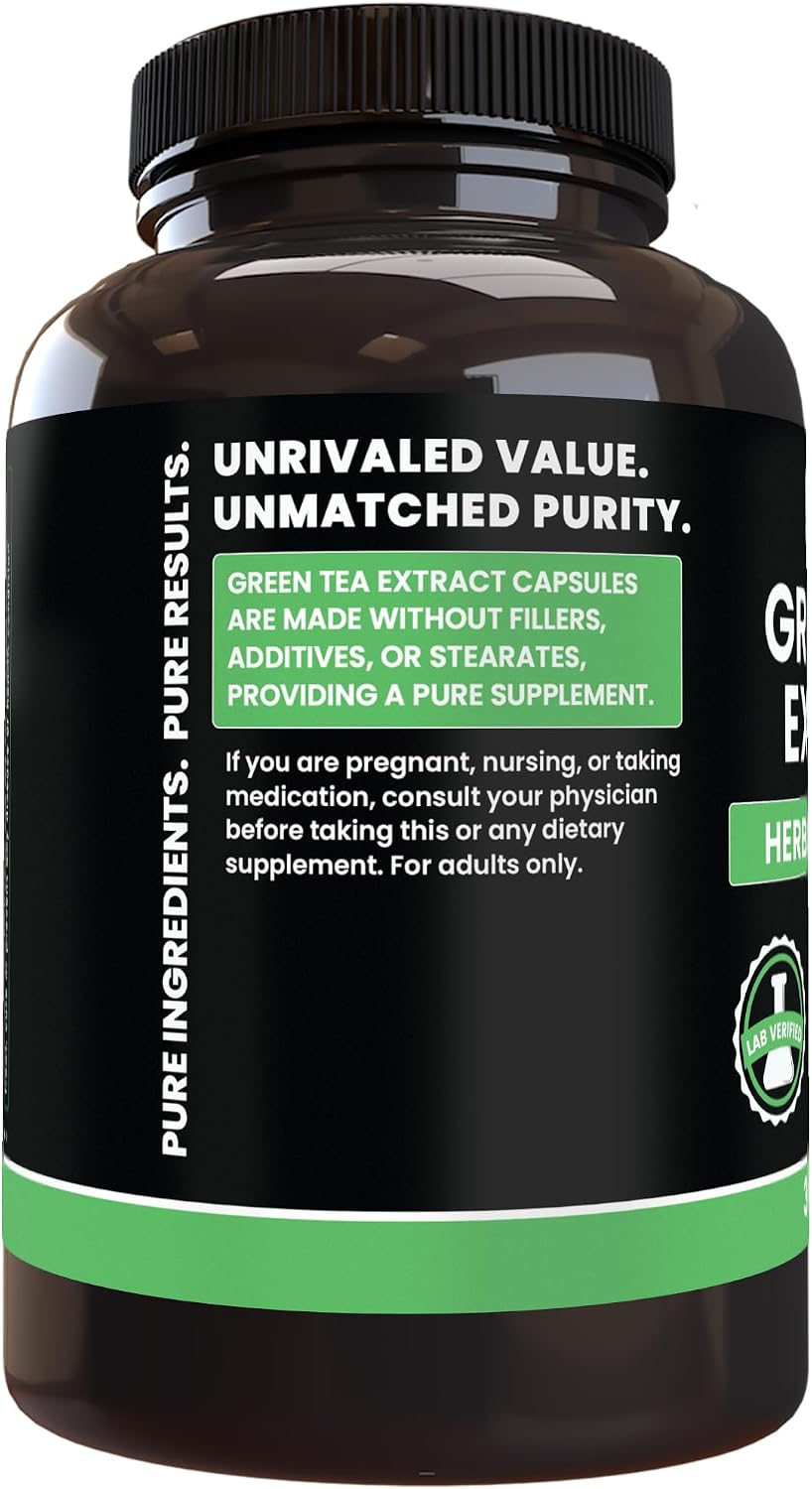Pure Original Ingredients Green Tea Extract (365 Capsules) No Magnesium Or Rice Fillers, Always Pure, Lab Verified