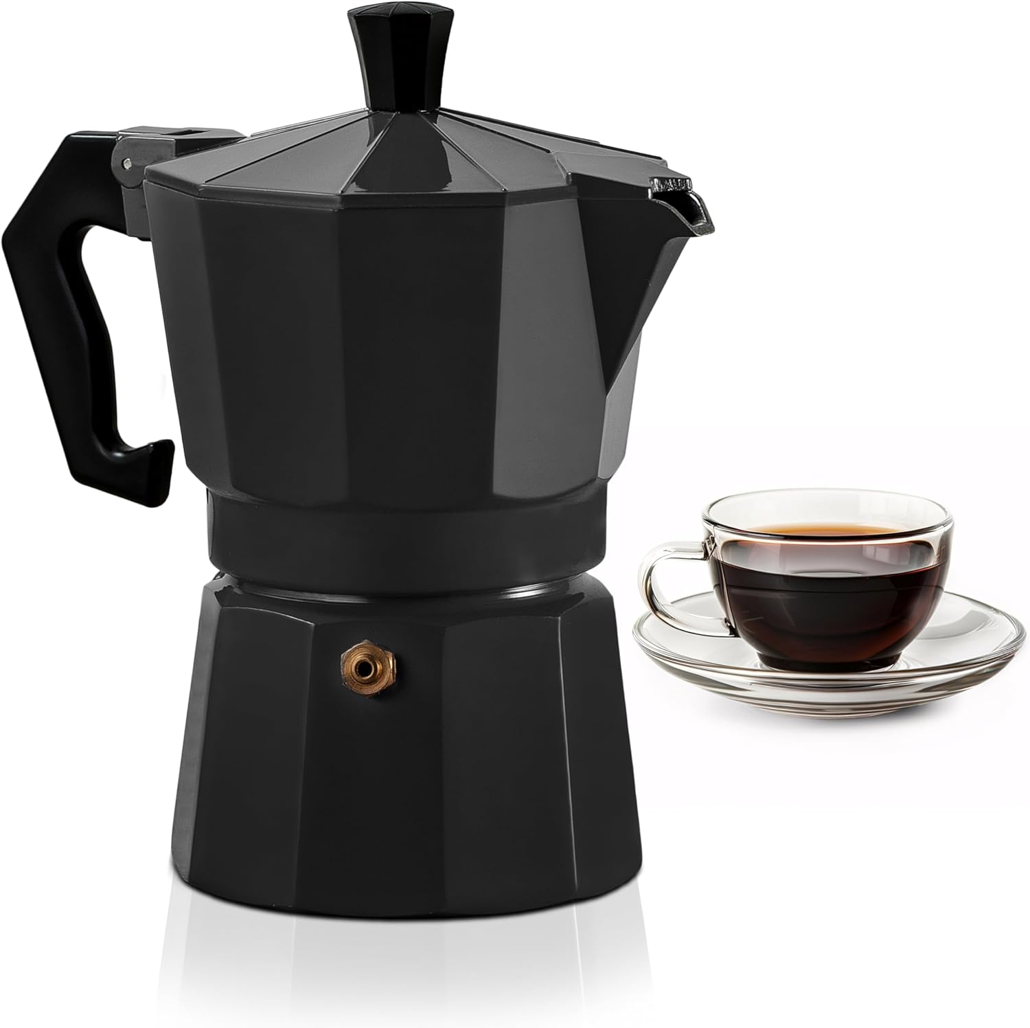 Mixpresso 3 Cup Moka Pot Stovetop Espresso Maker, Italian Cuban Coffee Pot