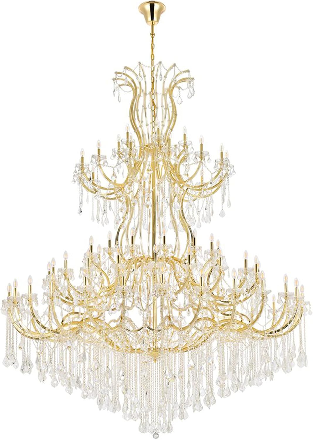 Elegant Lighting Maria Theresa 84 Light Royal Cut Crystal Chandelier in Gold