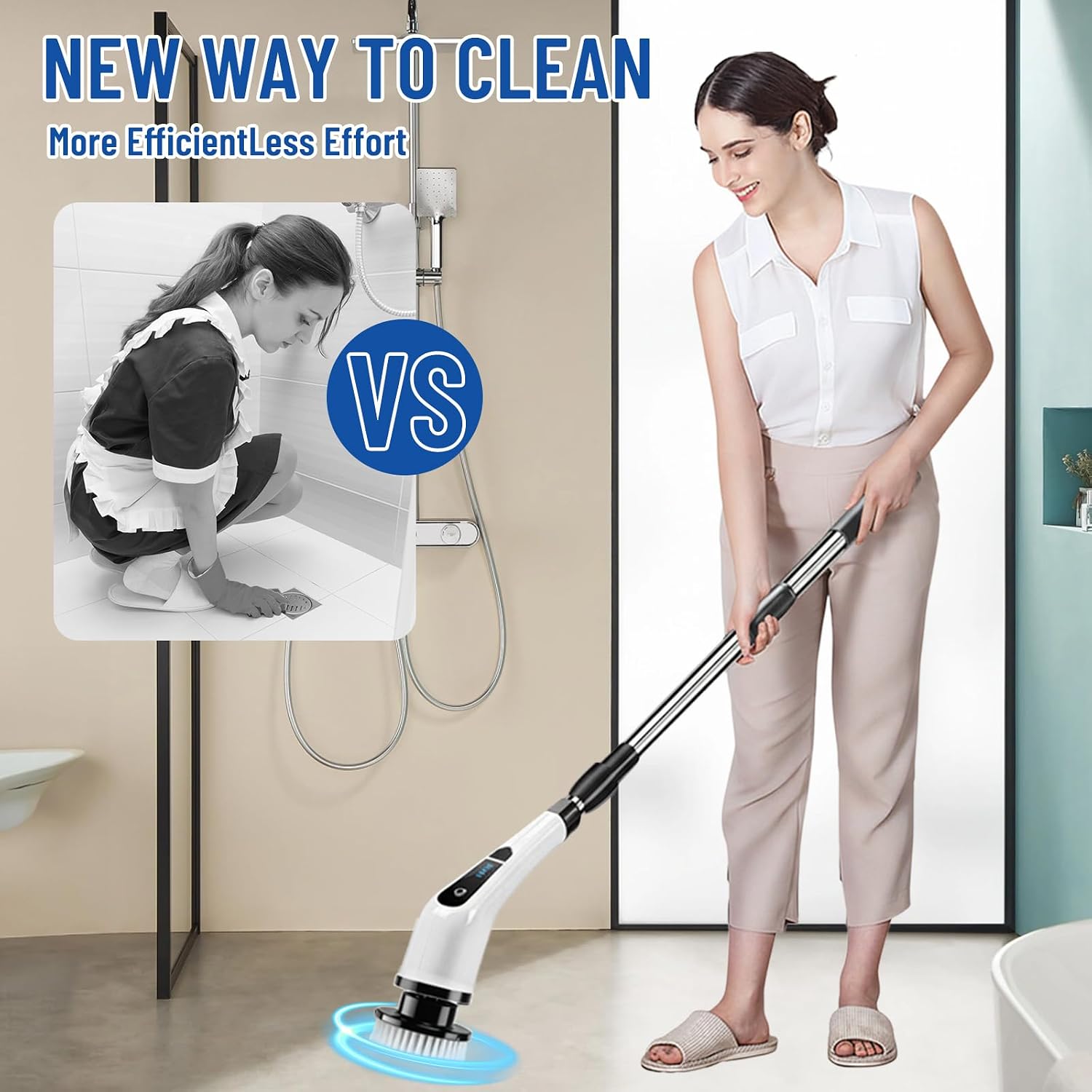 Electric Spin Scrubber, Cordless Cleaning Brush Scrubber with 12 Replaceable Brush Heads