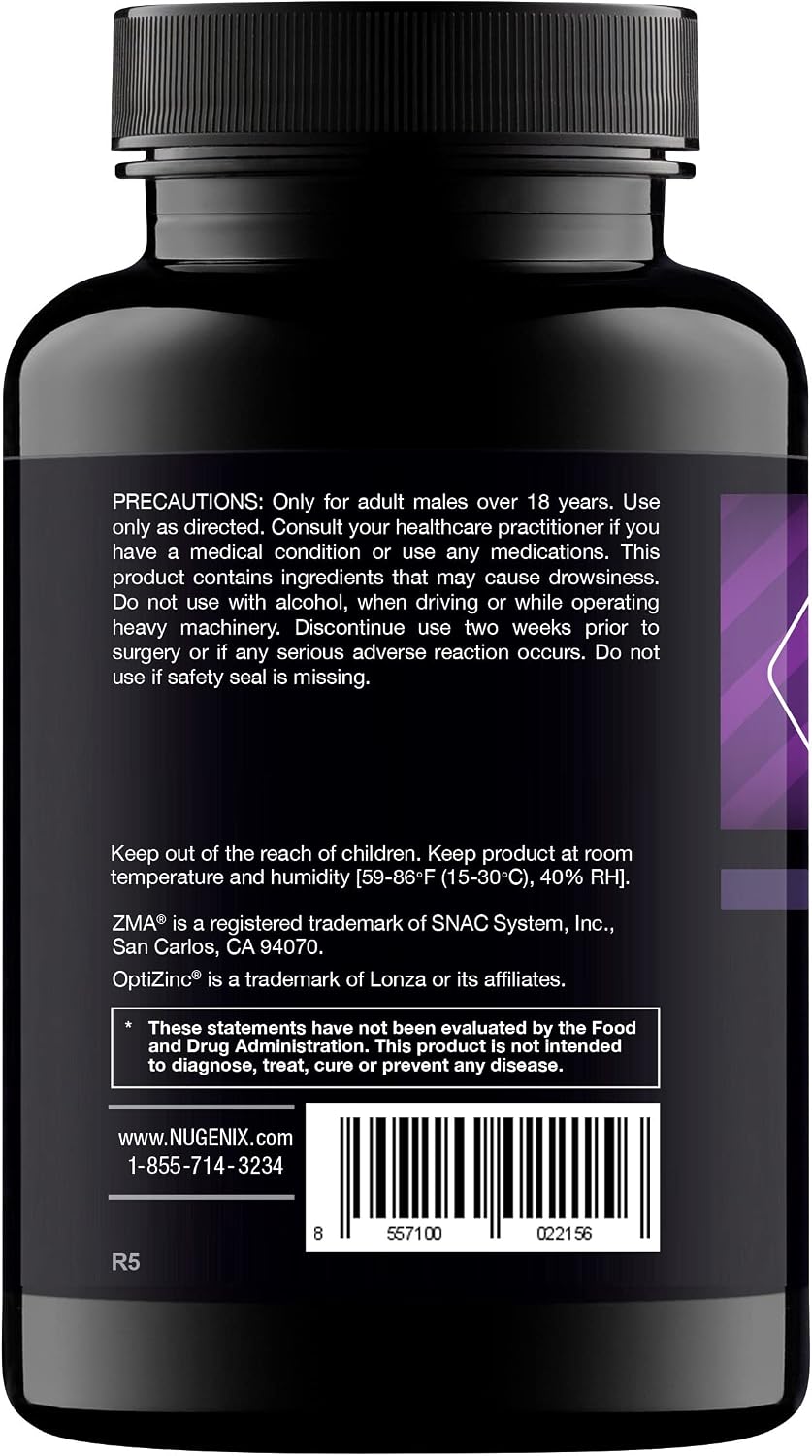 Nugenix PM ZMA - Nighttime Free Testosterone Booster for Men, 120ct | Sleep Support, Testosterone Supplement, Increase Muscle