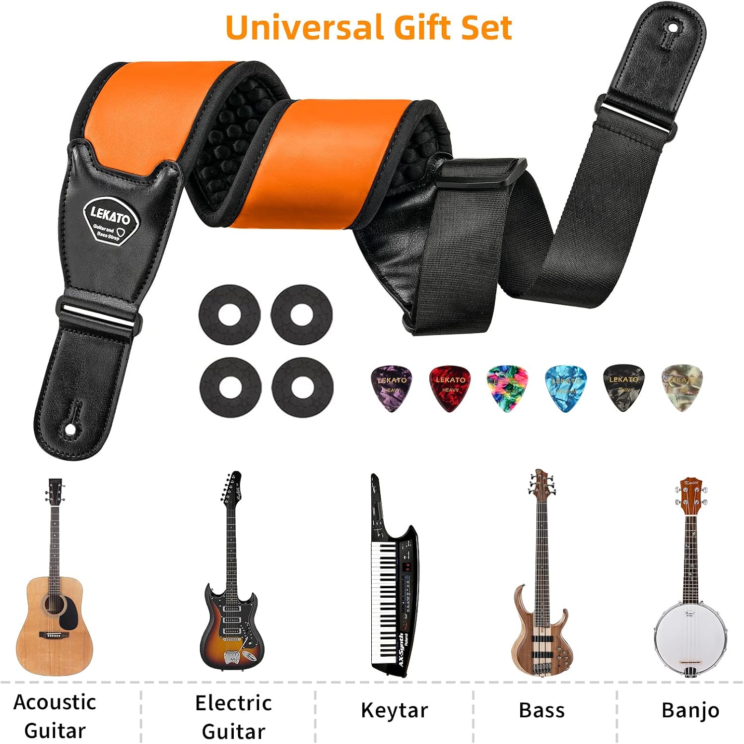 LEKATO Guitar Straps for Electric Guitar Bass