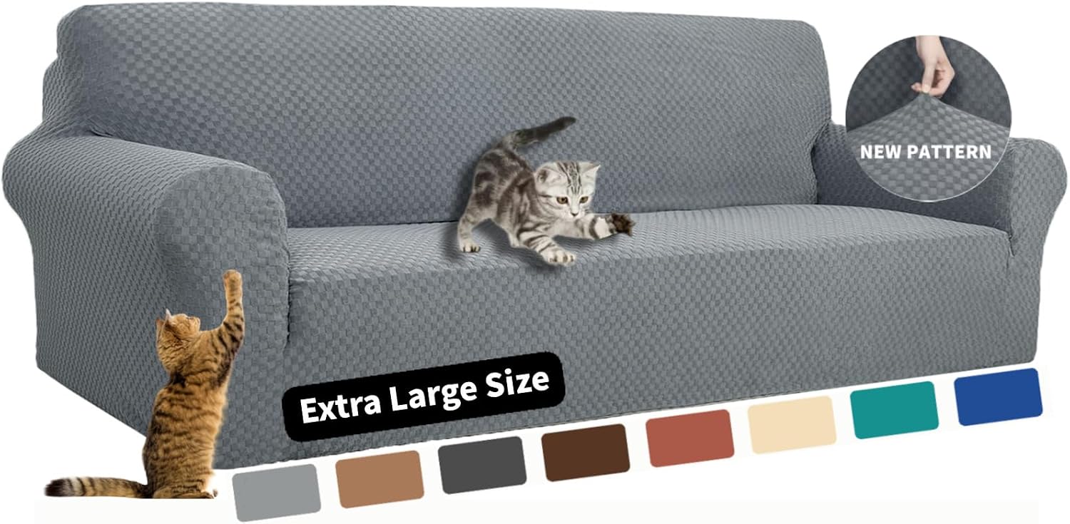 YEMYHOM Couch Cover Latest Jacquard Design High Stretch Sofa Covers for 2 Cushion Couch