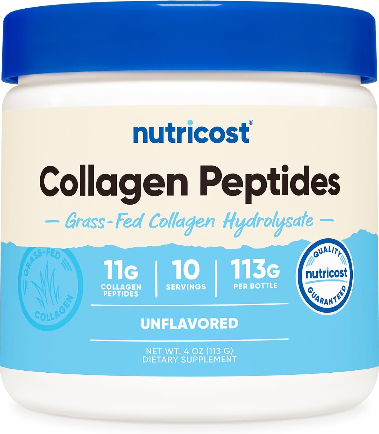 Nutricost Collagen Peptides Powder 1LB (454 G), Grass Fed Bovine | Collagen Hydrolysate, Unflavored