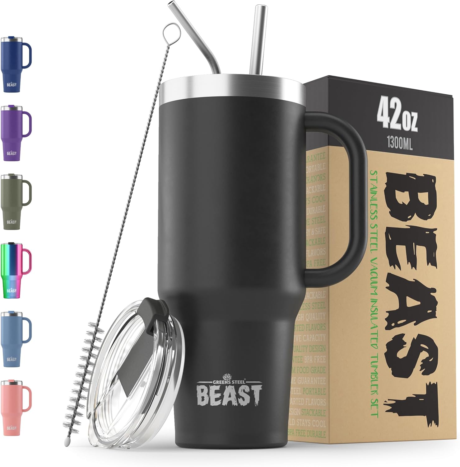 Beast 30 oz Tumbler Stainless Steel Vacuum Insulated Coffee Ice Cup Double Wall Travel Flask (Cupcake Pink)