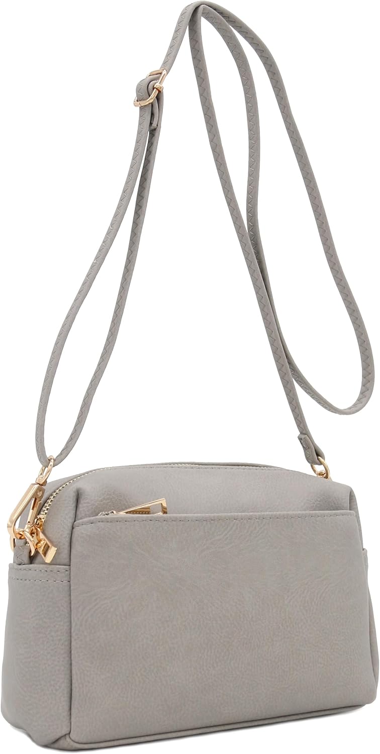 Triple Zip Small Crossbody Bag