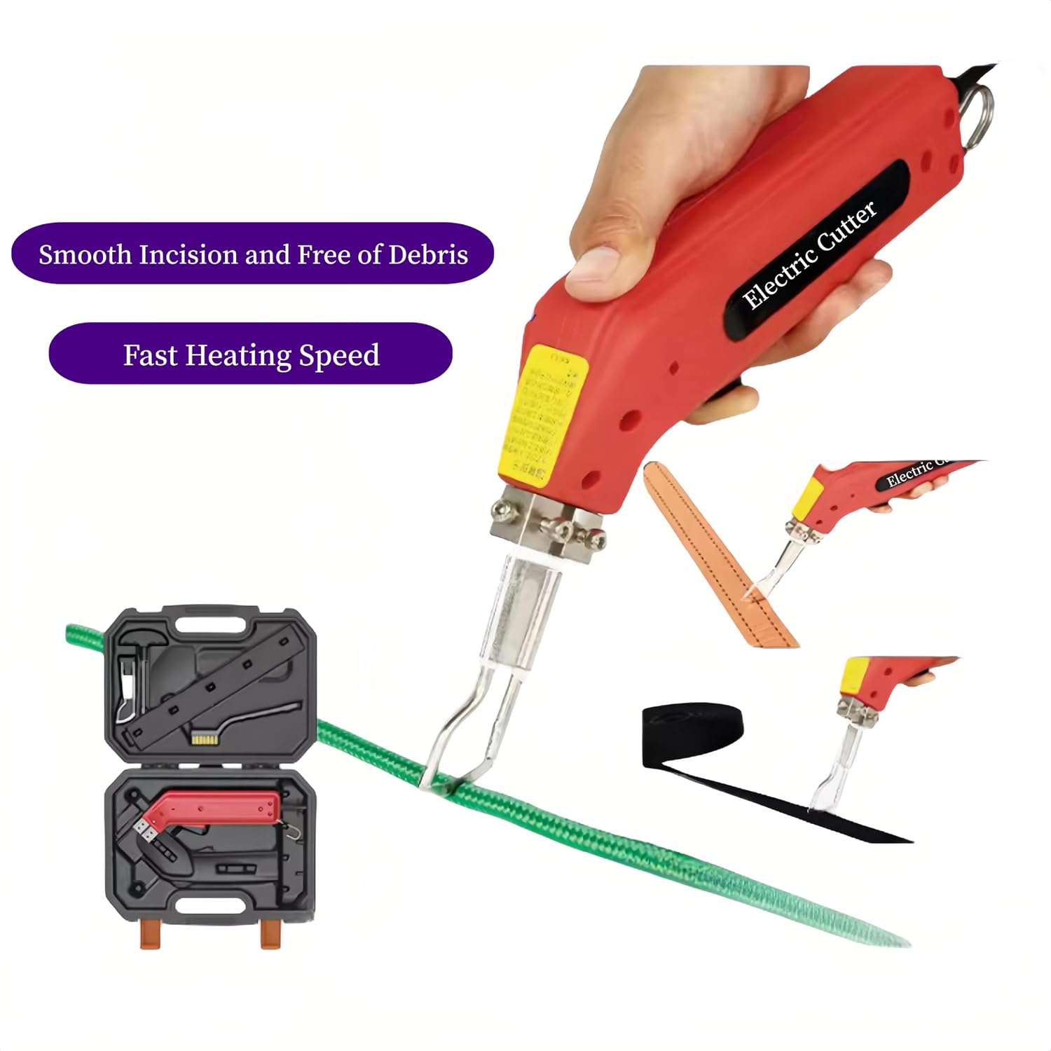 Handheld Electric Hot Knife Cutter and Heat Sealer Rope Healing Professional Hot Cutting Knife Fabric Cloth Cutter