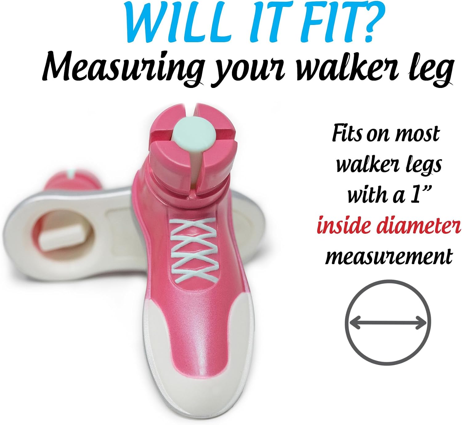 Sneaker Walker Glides for 1" Walker Tubes - Pink - 1 Pair
