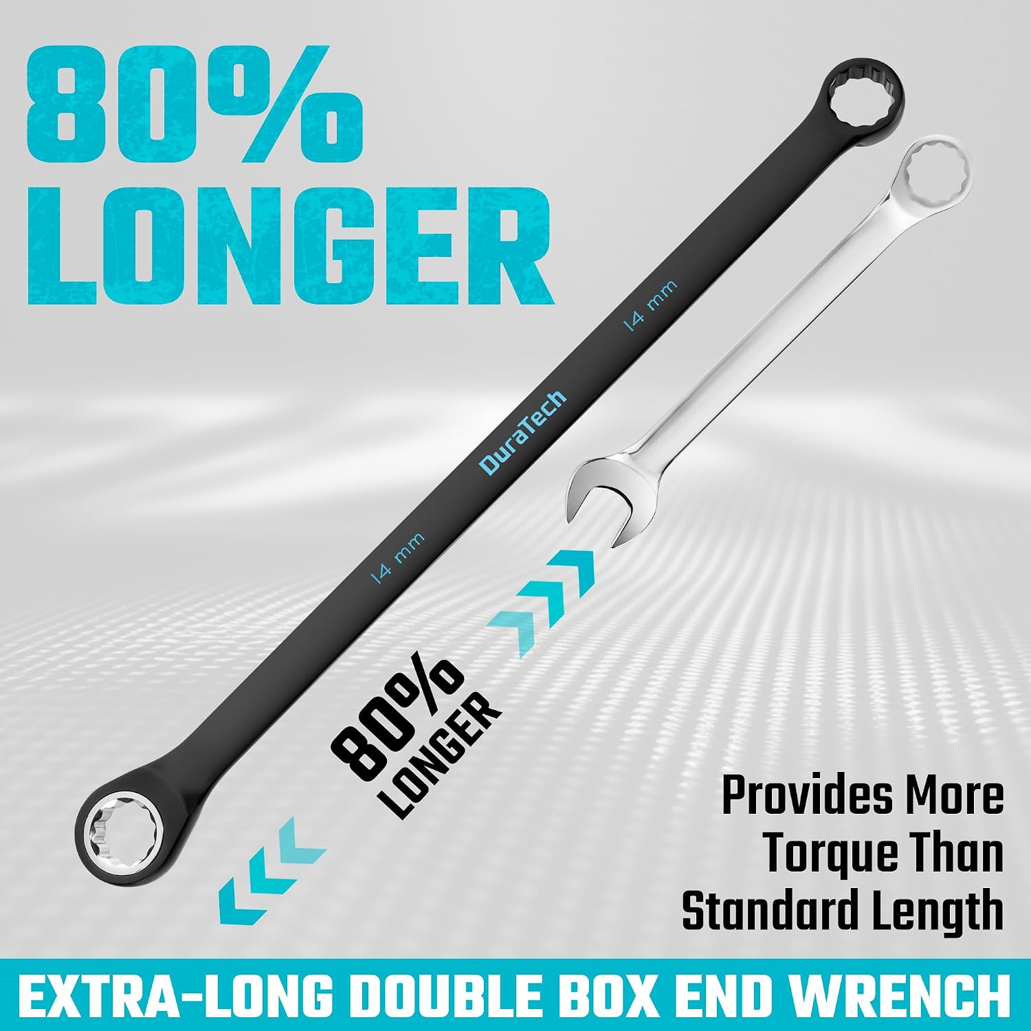 DURATECH Extra Long Ratcheting Wrench Set, Double Box End, Metric, 9-Piece