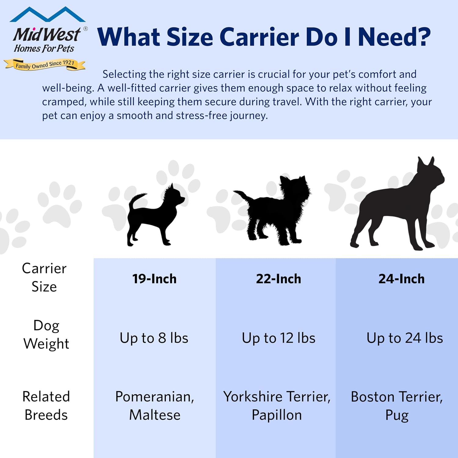 Spree by MidWest 19-Inch Travel Carrier, Blue, Fits Pets up to 10 lbs | Hard-Sided Pet Carrier, Steel Door, Ventilated Design, Locking Tabs, Easy Assembly