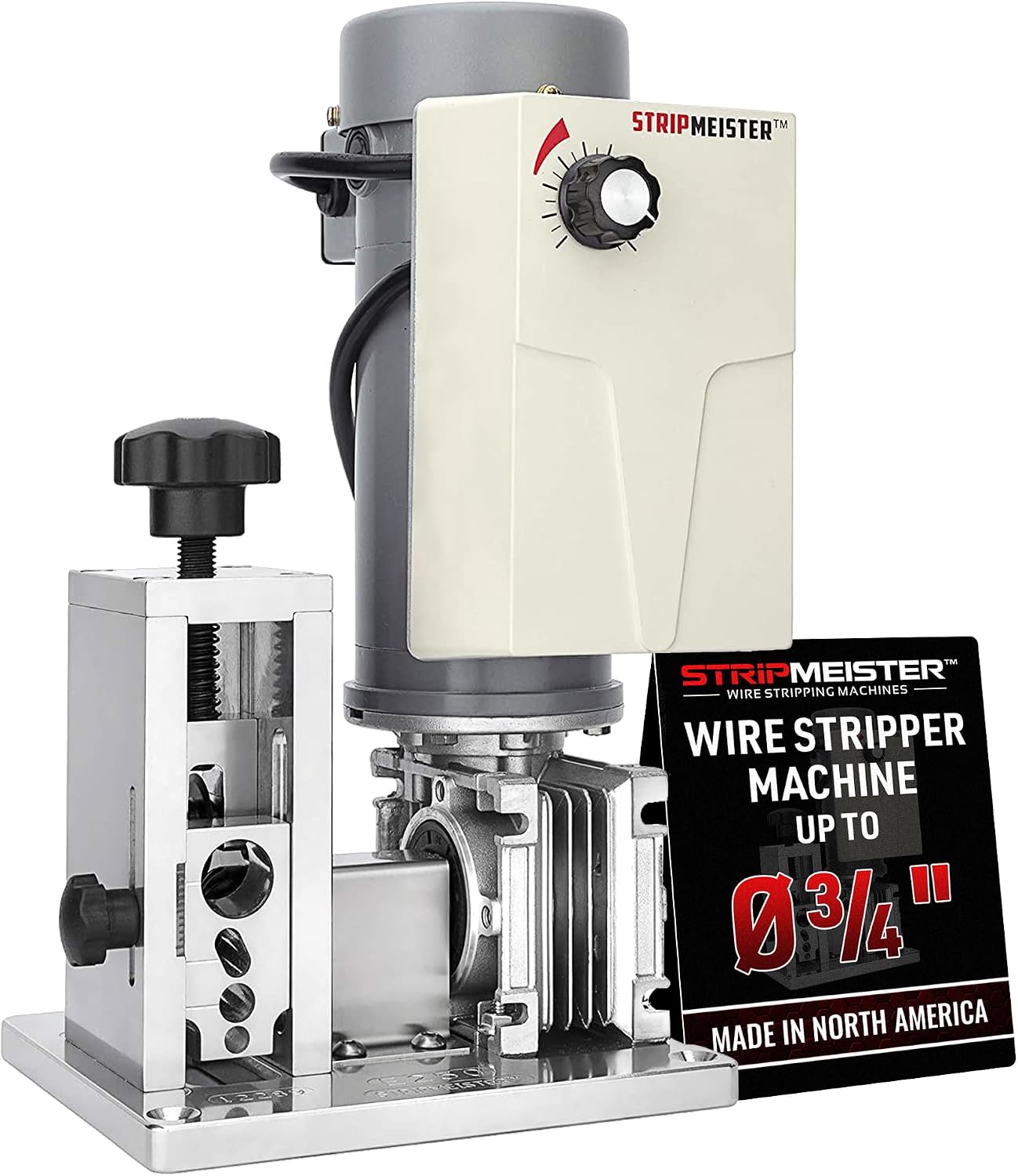 StripMeister E250 Electric Automatic Wire Stripping Machine – Wire Size Up To Ø3/4", Jam-Free, Motorized Wire Stripper with Variable Speed Control for Copper Wires