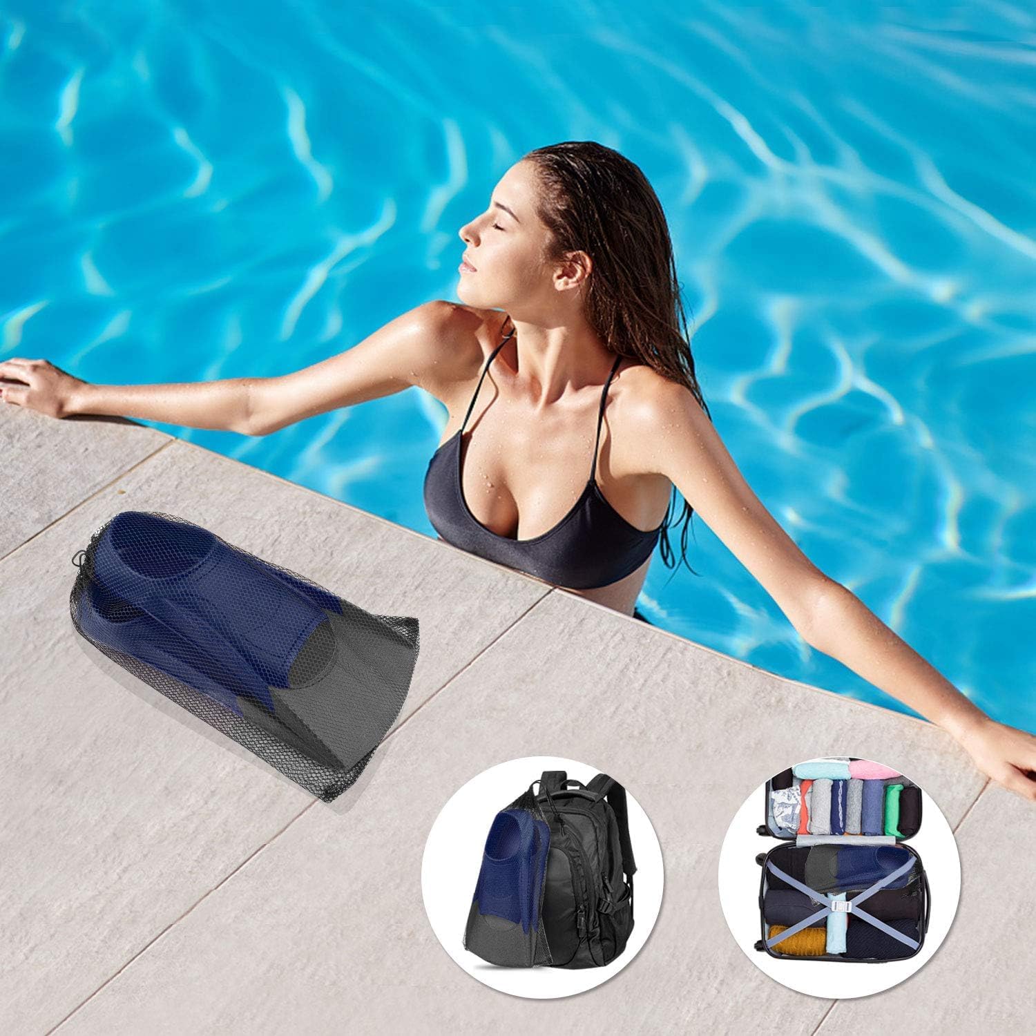 Gintenco Swim Fins, Adults & Kids Swim Training Fins for Lap Swimming