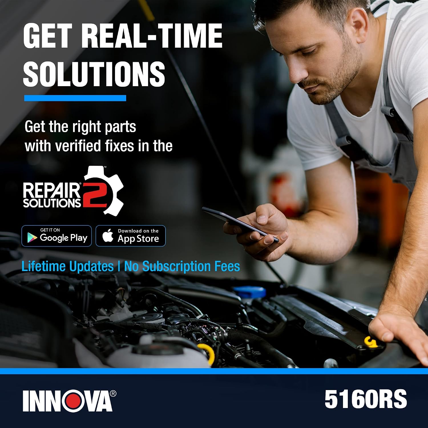 INNOVA 5160RS, OBD2 Bidirectional Scan Tool, OE-Level All System Diagnostics, Reset Oil Light/Battery/EPB/SAS/DPF, Mechanic Recommended Fixes & Parts