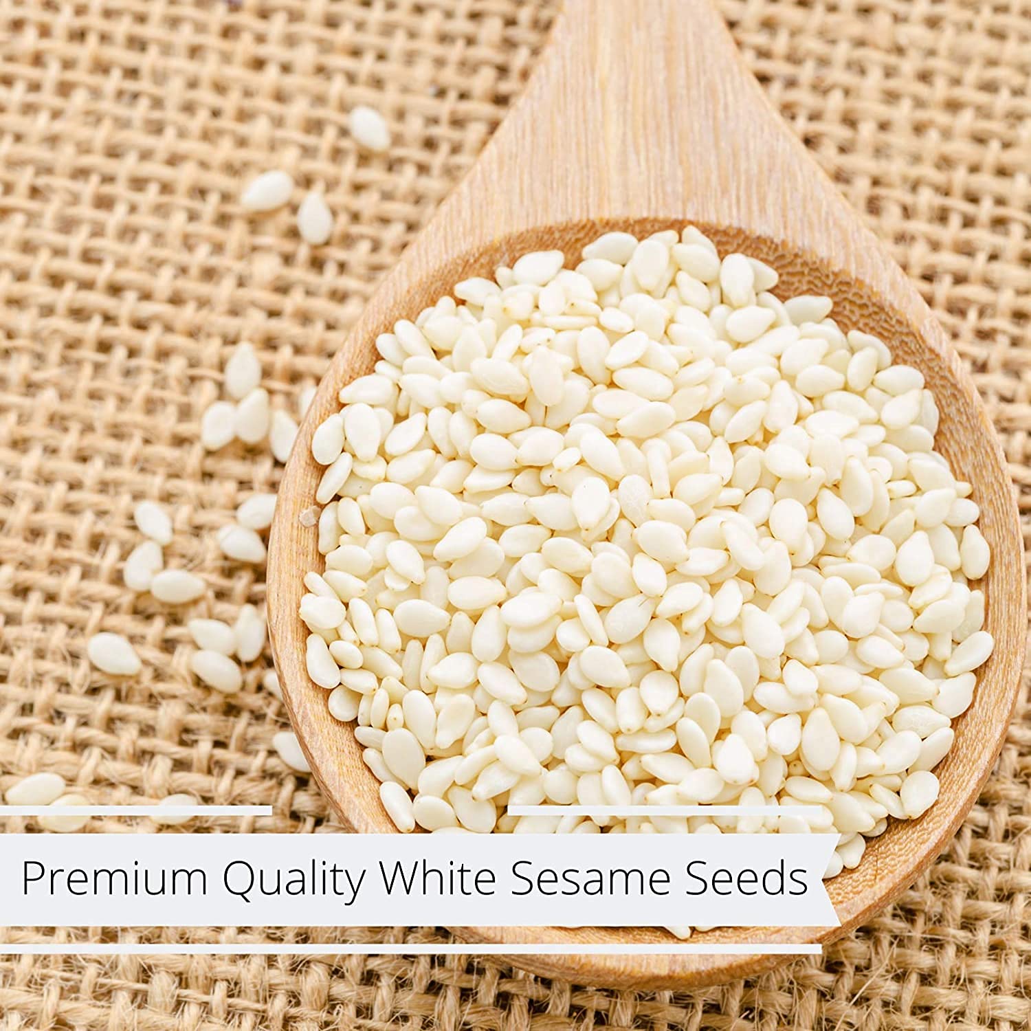 Sesame Seeds White (Hulled) by Its Delish, 9 Oz. Medium Jar