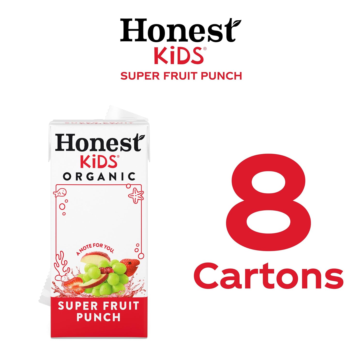 Honest Kids Appley Ever After, Organic Juice Drink, 6 Fl oz Juice Boxes, Pack Of 40, Apple