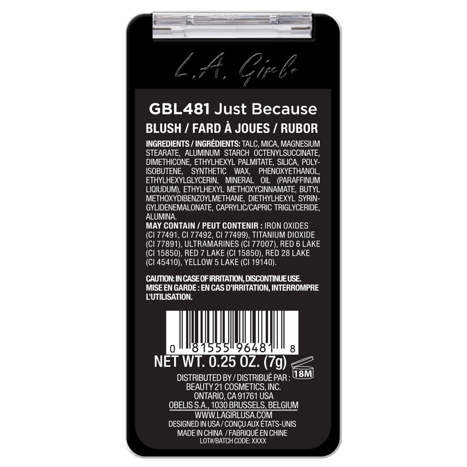 L.A. Girl Just Blushing, Just Because GBL481