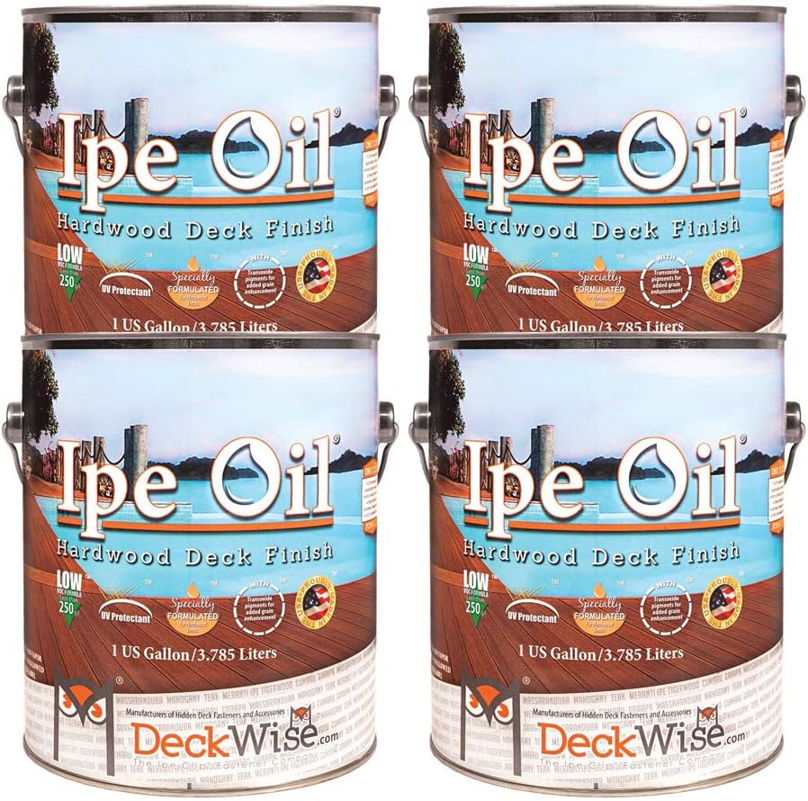 Ipe Oil Hardwood Deck Semi-Transparent 250 VOC Natural Finish (Pack of 2, 1-Gallon Each)