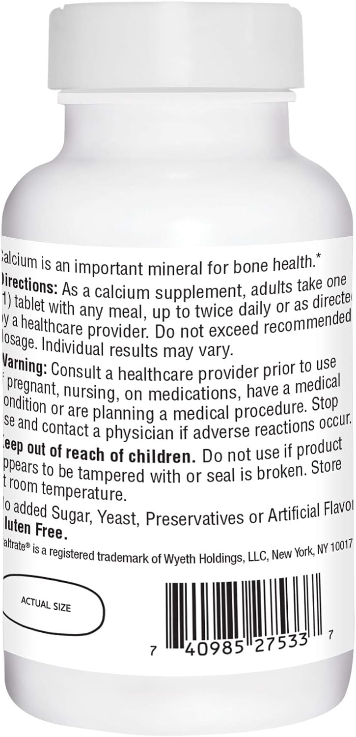 21st Century Calcium 600mg Tablets, Bone Strength Support, 75 Count | Calcium Carbonate 600 mg, Compare VS. Caltrate® 600, Bone Strength & Density Support, Vegan-Friendly, Non-GMO, Gluten Free