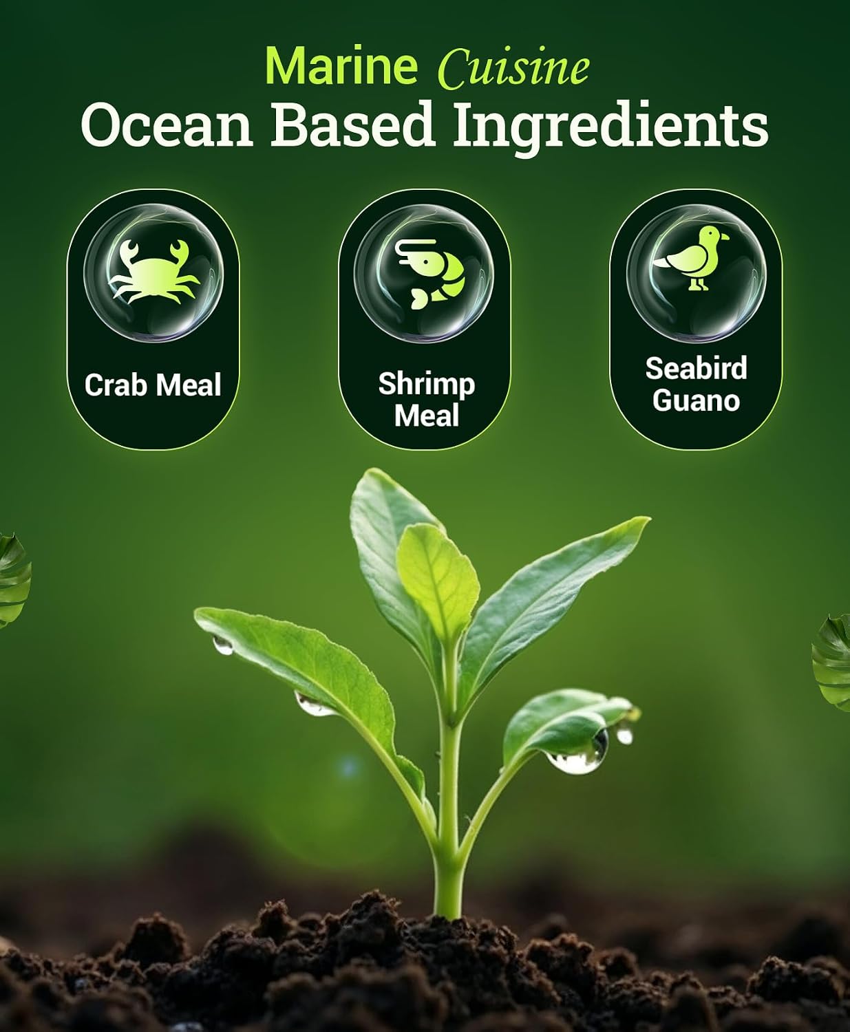 FoxFarm Marine Cuisine All Purpose Fertilizer - 10-7-7 Ocean-Based Plant Food with Crab Meal, Seabird Guano - Slow Release Fertilizer for Vegetables
