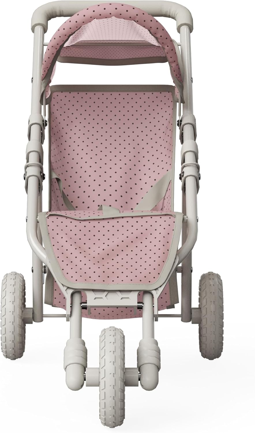 Olivia's Little World Doll Jogging-Style Stroller with Canopy, Storage Underneath, Pink and Cream and Gray | Canopy, Storage Underneath