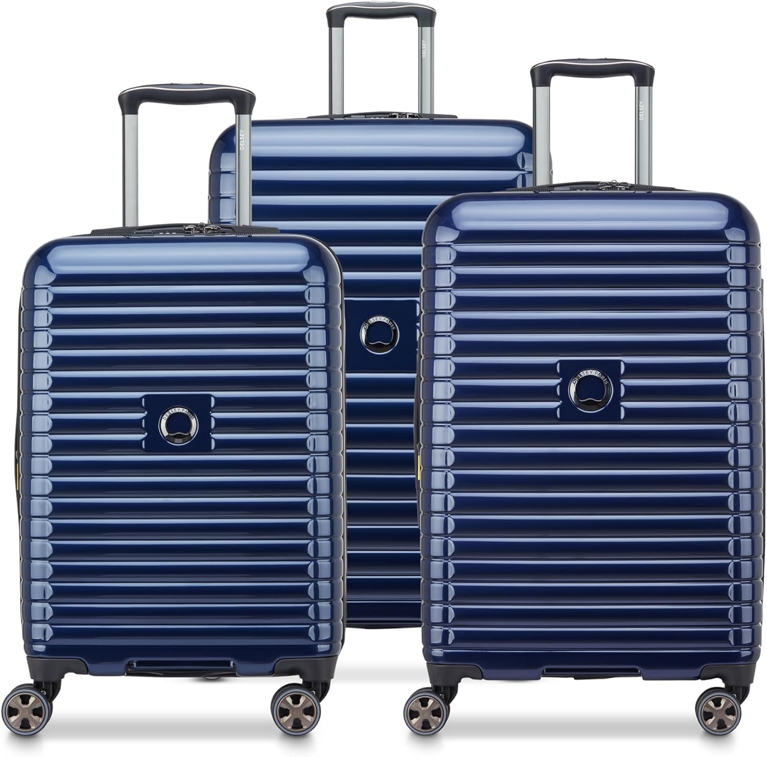 DELSEY PARIS Cruise 3.0, 20 Inch Carry-On Hardside Luggage, Deep Sea Navy | Expandable Suitcase, Lightweight 100% Polycarbonate Shell, Dual-Density Spinner Wheels, USB Port, TSA Lock