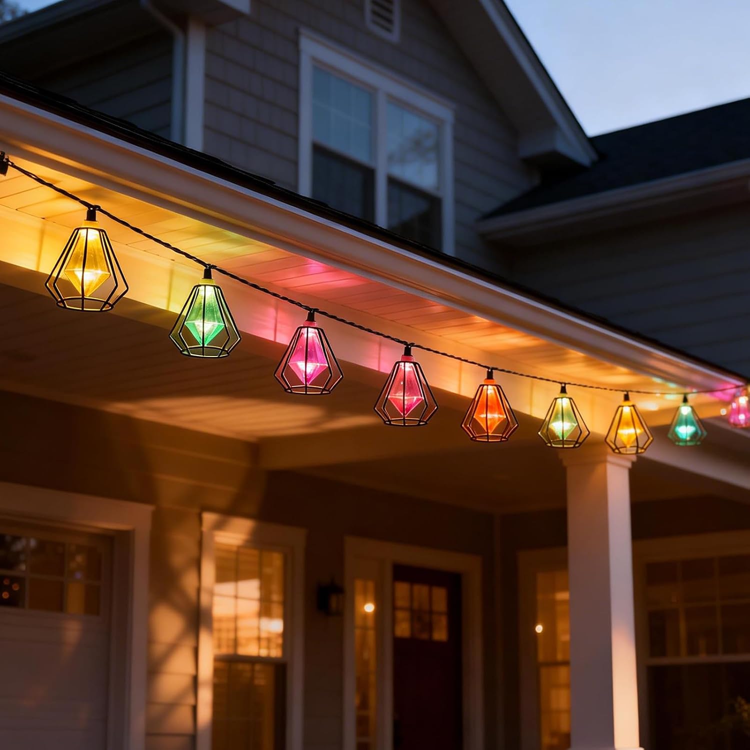 Vigdur Pineapple String Lights, 10FT Multicolor Patio Lights Outdoor