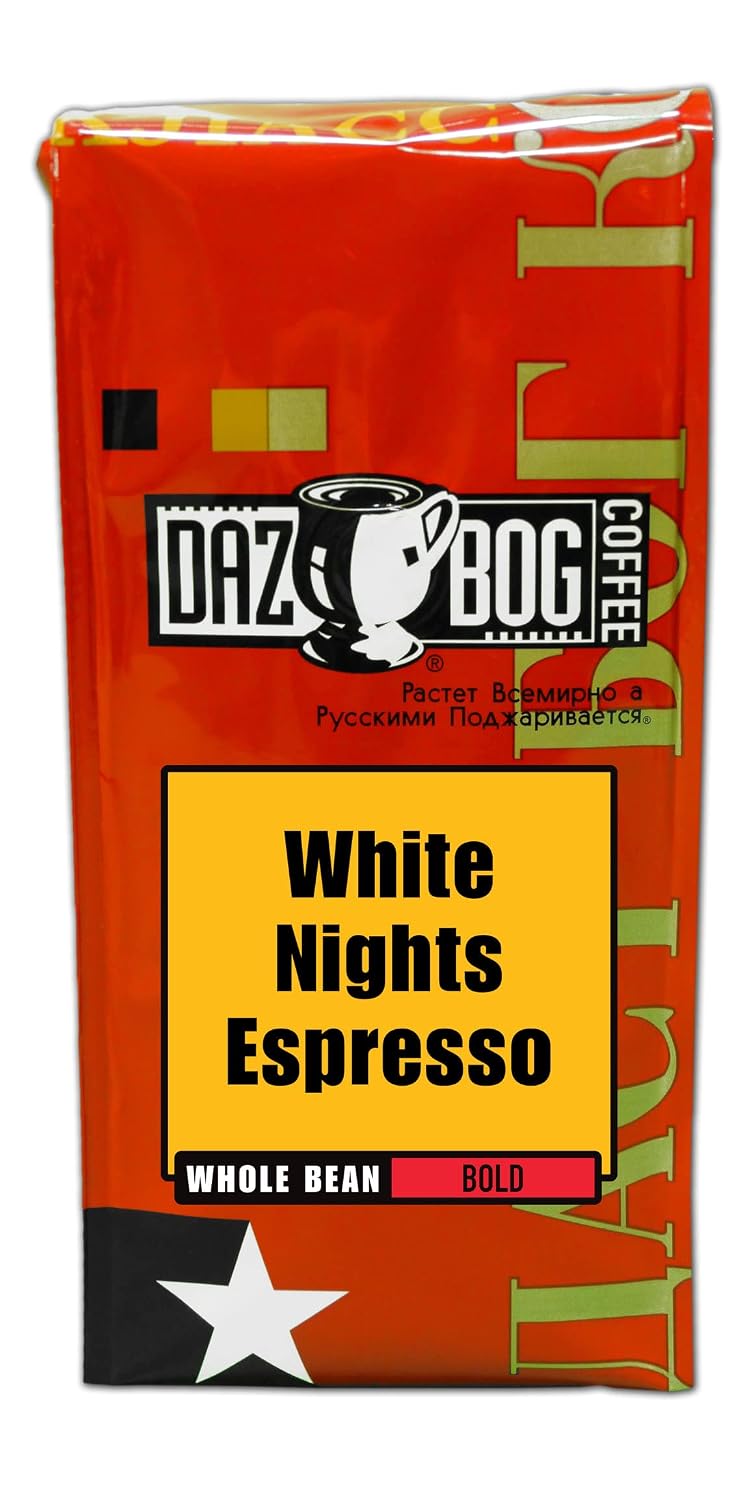 Dazbog Coffee | French Roast | Whole Bean Coffee | Pack of 6 | 11 oz. | Creamy & Smoky Finish | Dark Roast Blend | Rich, Smooth, Full Bodied | Vacuum Sealed Freshness